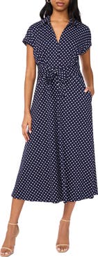 Halogen® Polka Dot Midi Dress