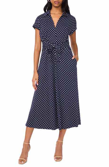 Halogen® Polka Dot Midi Dress