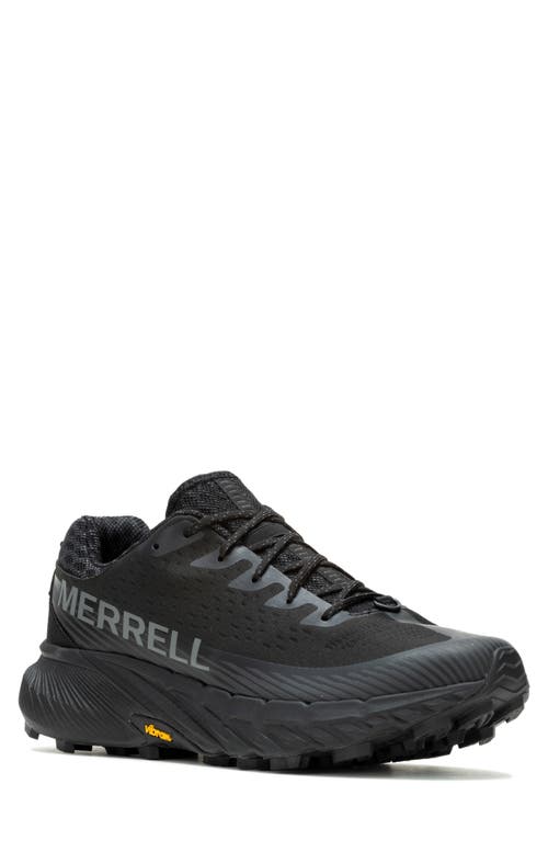 Merrell Agility Peak 5 Trail Running Shoe in Black/Black 