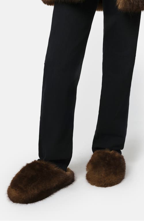 Apparis Misha Faux Fur Mule Slipper In Brown