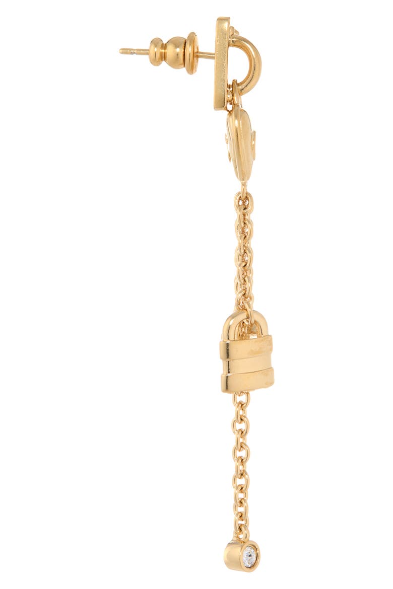 The Chloé Mini Paddington Linear Drop Earrings, Alternate, color, VINTAGE GOLD