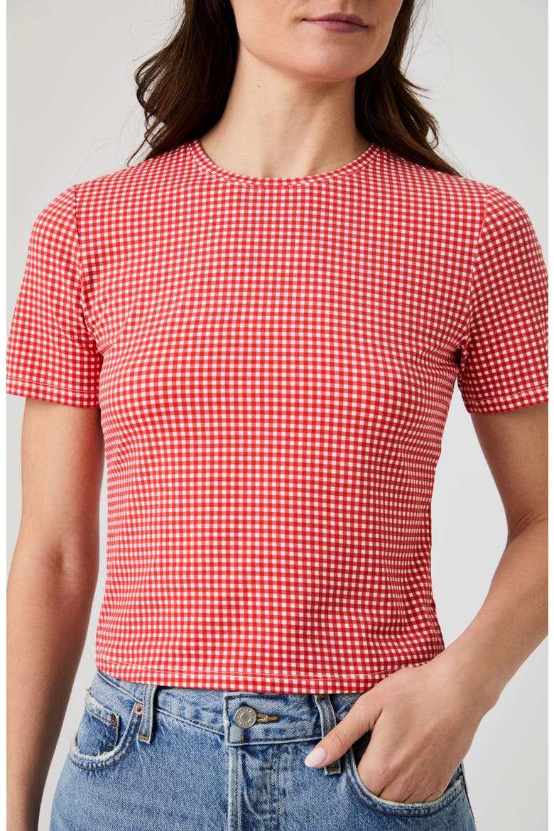 Rallie T-Shirt, Alternate, color, STRAWBERRY GINGHAM
