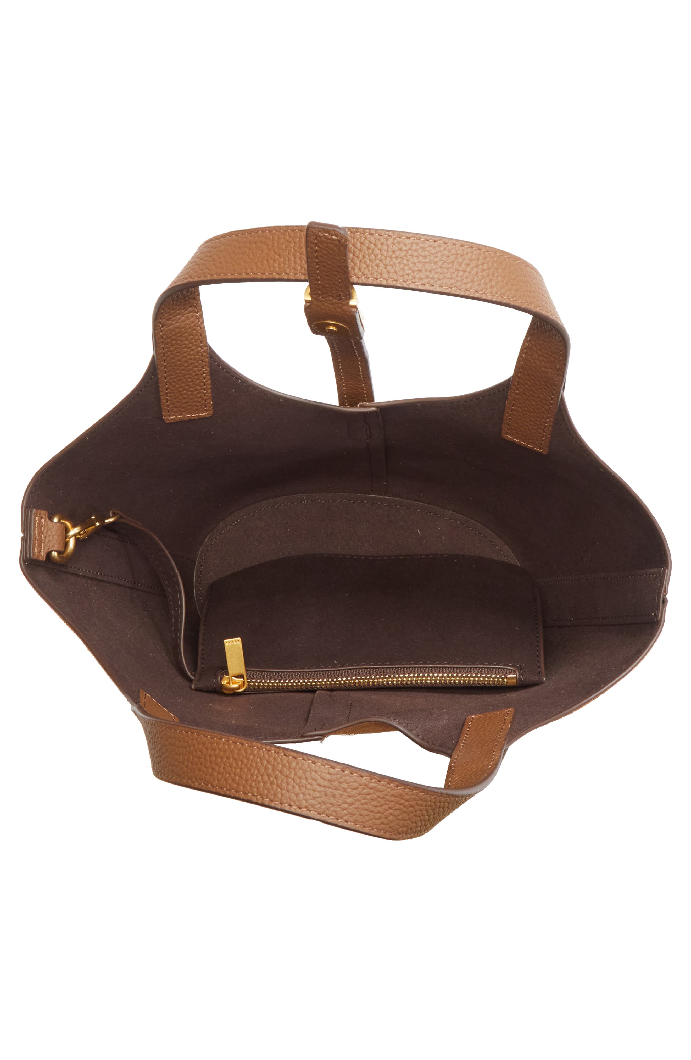 Lyra Leather & Suede Tote, Alternate, color, TAN