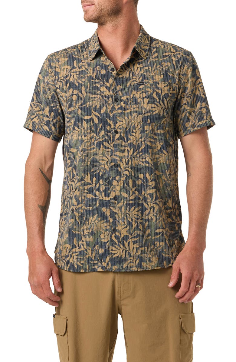 O'Neill TRVLR Perforated Short Sleeve Performance, Main, color, Black