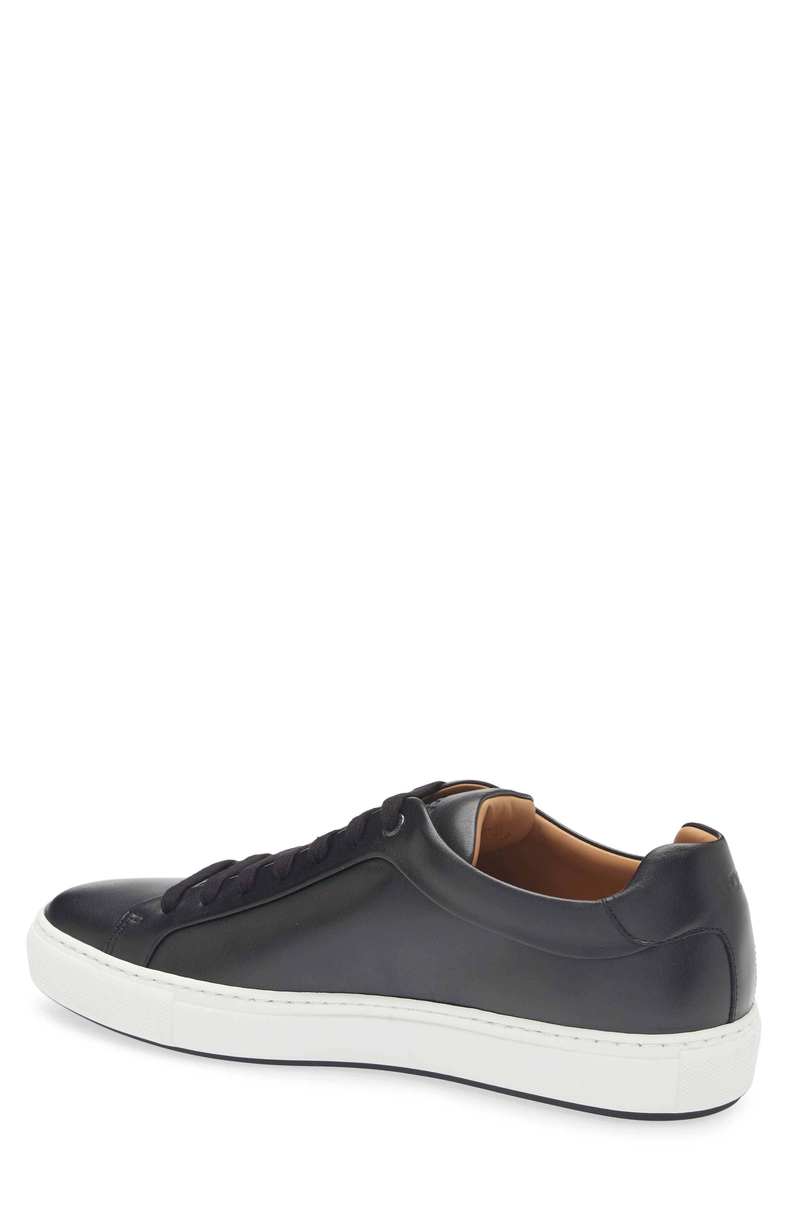 Mirage Lace-Up Leather Sneaker, Alternate, color, BLACK