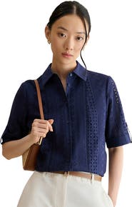 HOBBS LONDON Cristie Short Sleeve Loose Fit Shirt