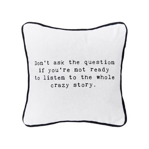 Funny Story Typewriter Font Mini Accent Pillow 10" x 10"