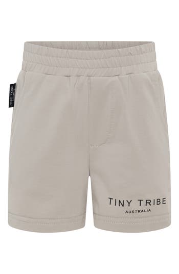 Tiny Tribe Core Cotton Knit Shorts In Gray