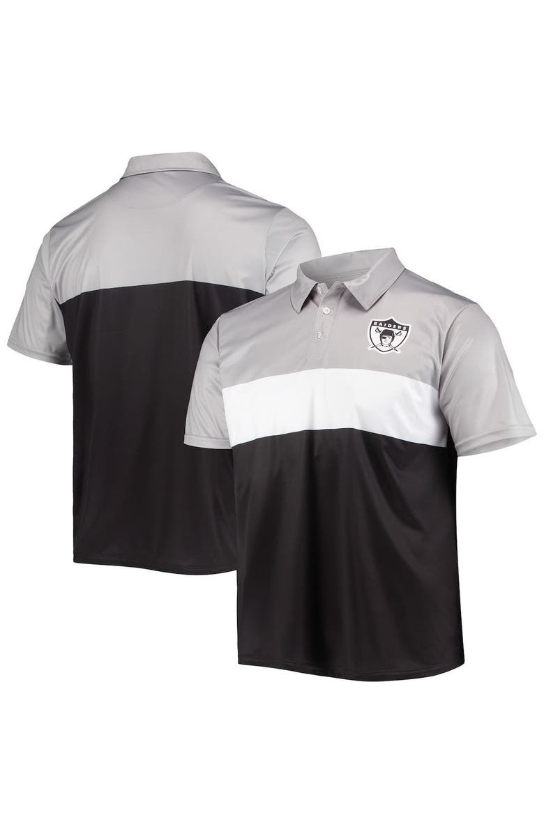 FOCO Men's FOCO Silver/Black Las Vegas Raiders Retro Colorblock Polo, Main, color, Gray