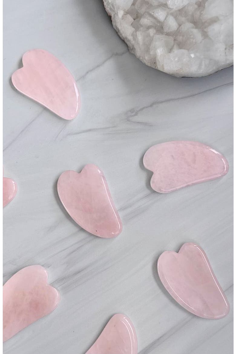 Gua Sha Tool, Alternate, color, Rose Quartz
