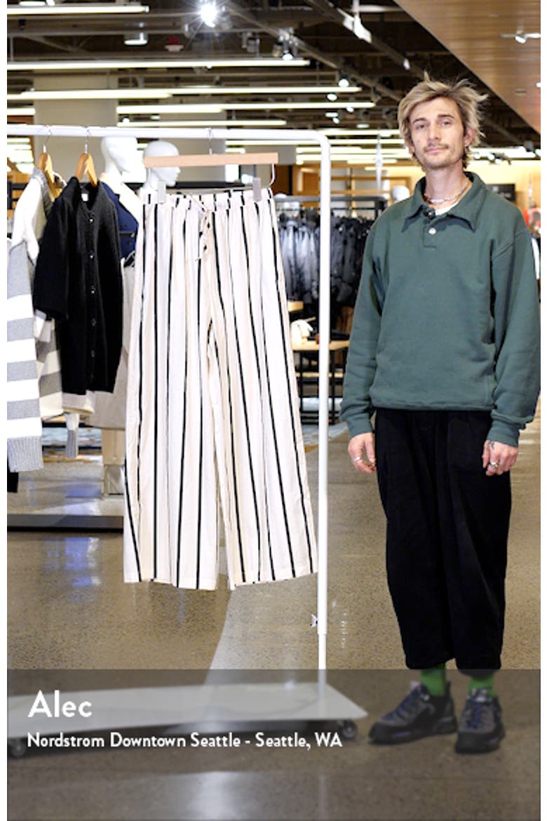 Silvia Stripe Wide Leg Cotton Drawstring Pants video