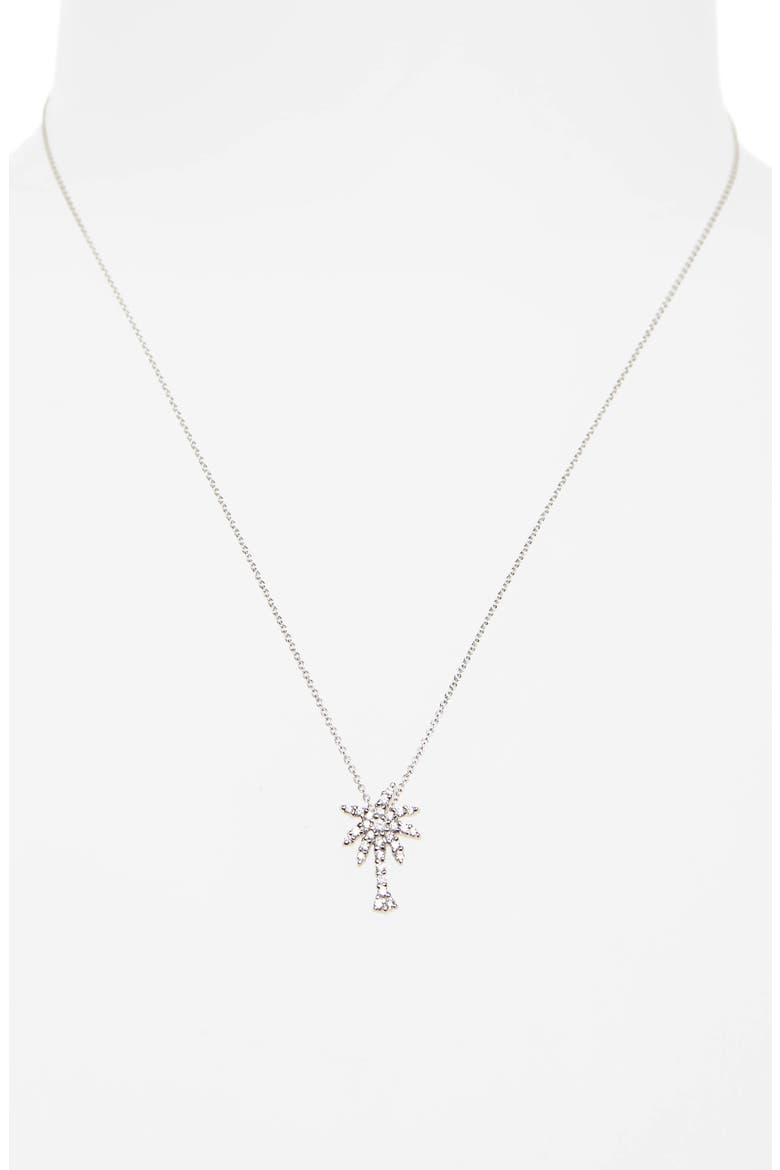 'Tiny Treasures' Palm Tree Diamond Pendant, Alternate, color, WHITE GOLD