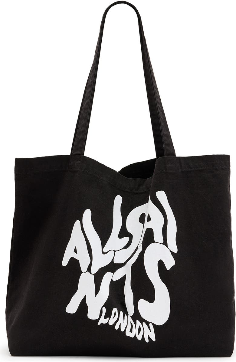 AllSaints Orlando Logo Canvas Tote, Main, color,