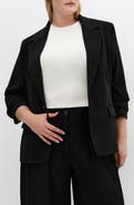 City Chic Abbie Ruched Sleeve Blazer