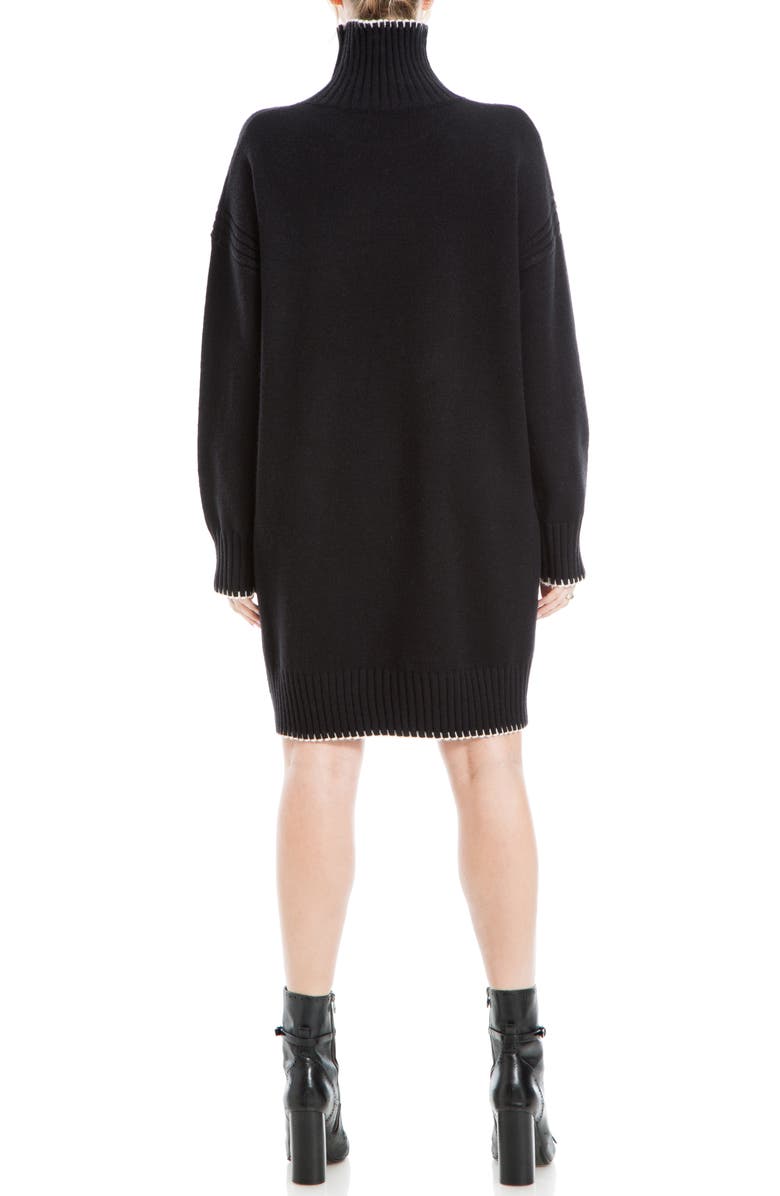 MAX STUDIO Long Sleeve Turtleneck Dress, Alternate, color, Black