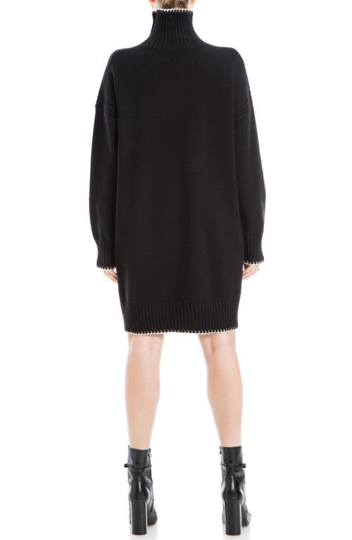 Max Studio Long Sleeve Turtleneck Dress In Black