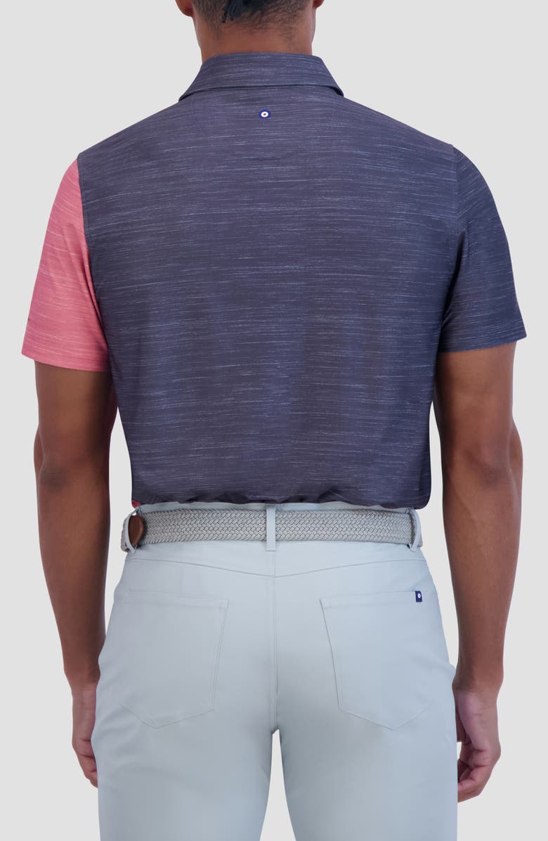 Ben Sherman Mélange Vintage Stripe Stretch Tech Polo, Alternate, color, Grey/Pink