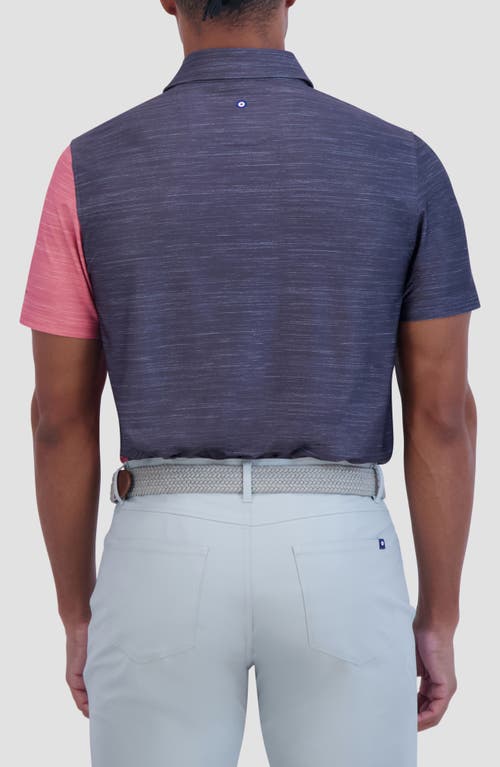 Ben Sherman Mélange Vintage Stripe Stretch Tech Polo In Pink