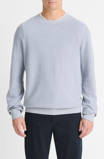 Geometric Jacquard Wool & Cotton Blend Crewneck Sweater