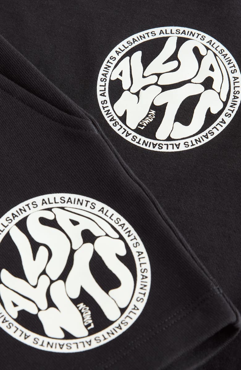 smALLSAINTS by ALLSAINTS Kids' Distortion Graphic T-Shirt & Shorts Set, Alternate, color, Black