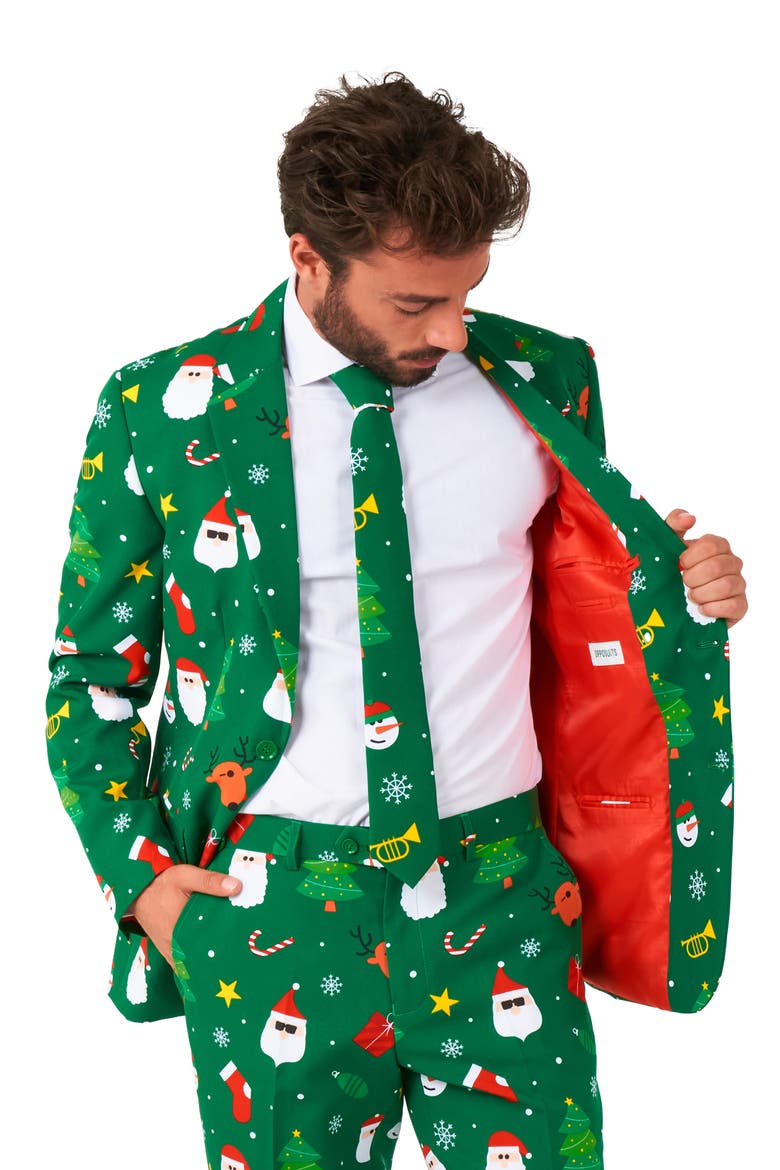 Festivity Green Slim Fit Two-Piece Suit & Tie Set, Alternate, color, GREEN