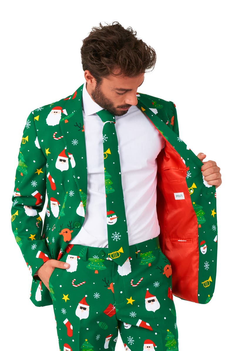OppoSuits Festivity Green Two-Piece Suit & Tie, Alternate, color, Green