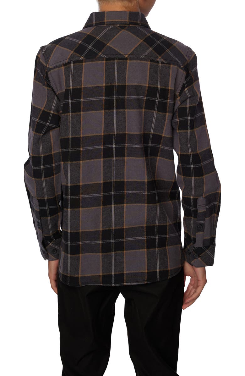 O'Neill Kids' Redmond Plaid Stretch Flannel Button-Up Shirt, Alternate, color, 