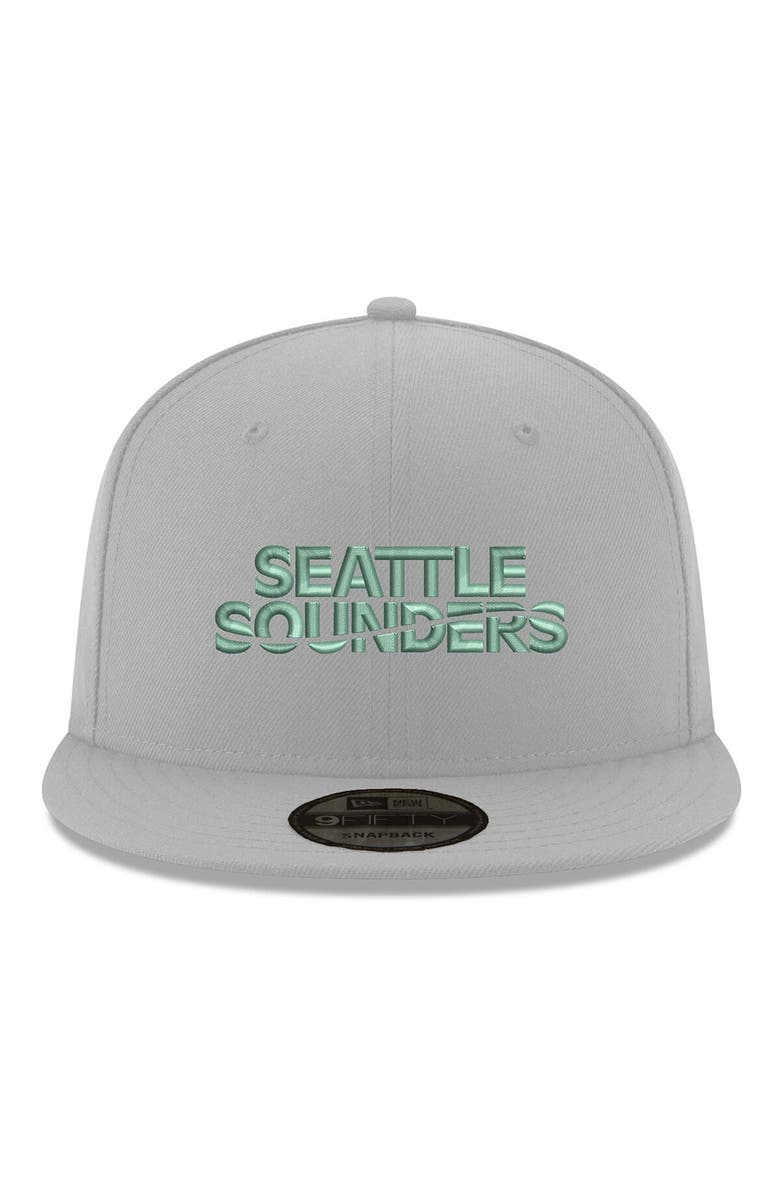 New Era Men's New Era Gray Seattle Sounders FC Wordmark 9FIFTY Snapback Hat, Alternate, color, Gray