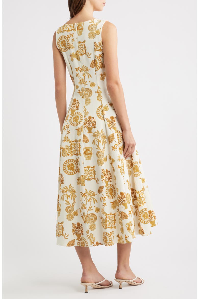 Print Midi Dress, Alternate, color, IVORY