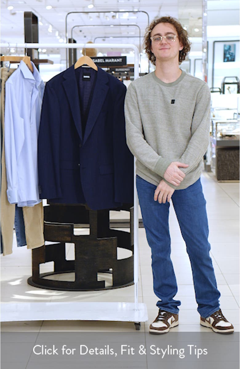 Hutson Slim Fit Navy Mélange Virgin Wool Sport Coat, sales video thumbnail