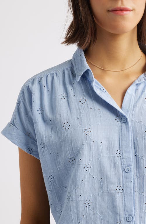 BEACHLUNCHLOUNGE BEACHLUNCHLOUNGE NOA EMBROIDERED COTTON BLEND BUTTON-UP TOP