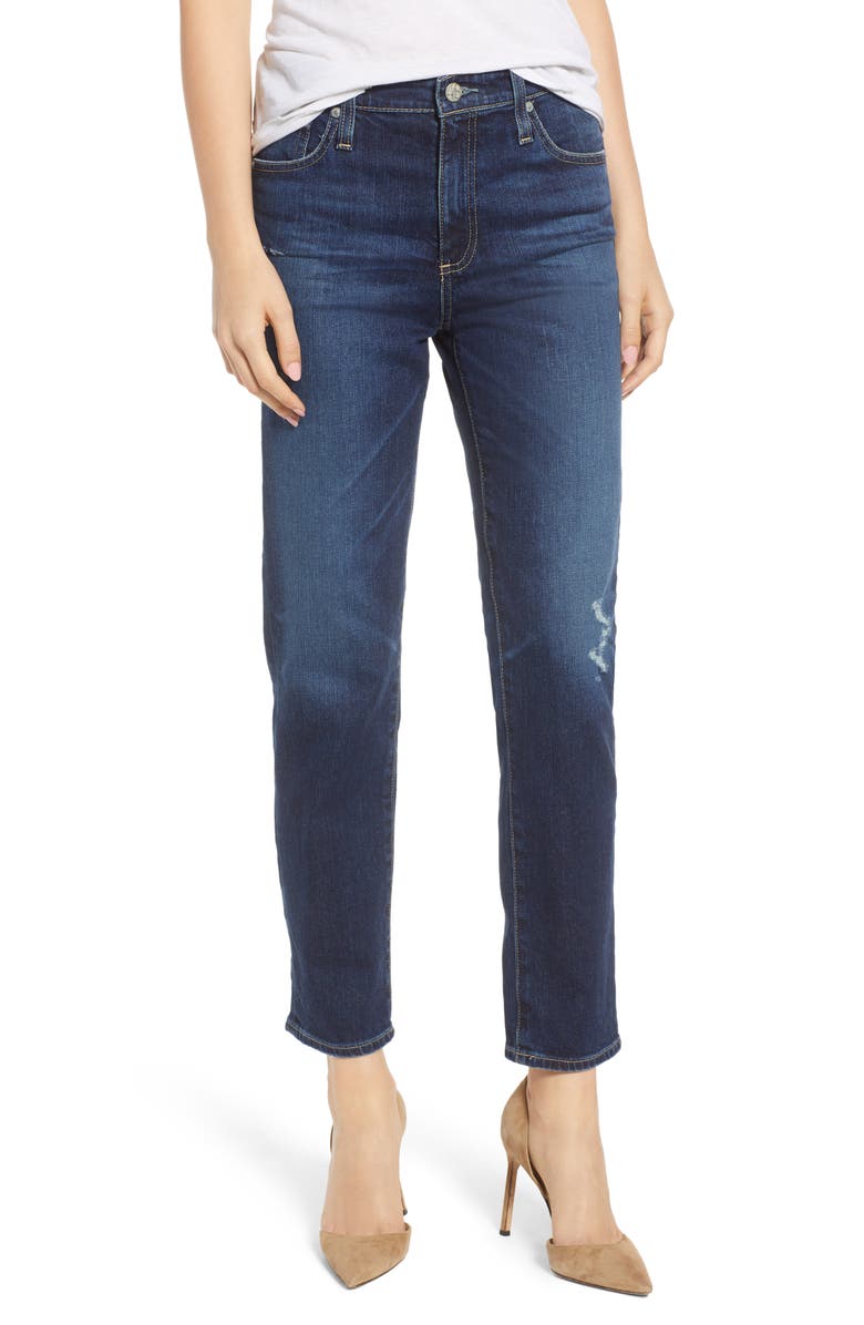 AG The Isabelle High Waist Crop Straight Leg Jeans, Main, color, 
