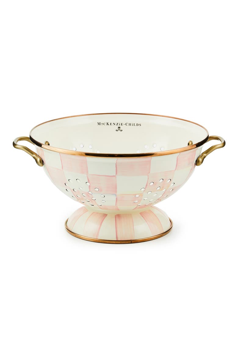 Rosy Check Large Colander, Main, color, PINK/ WHITE