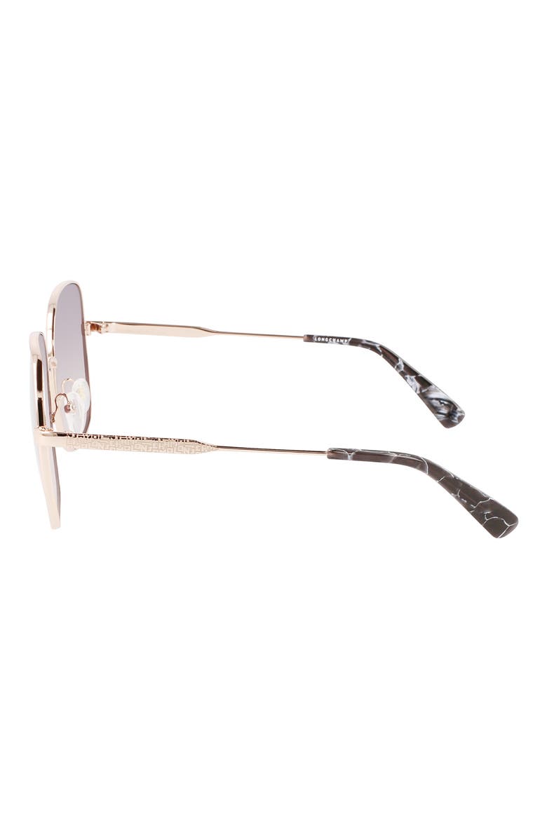 59mm Monogram Square Sunglasses, Alternate, color, ROSE GOLD/GRADIENT SMOKE FLASH