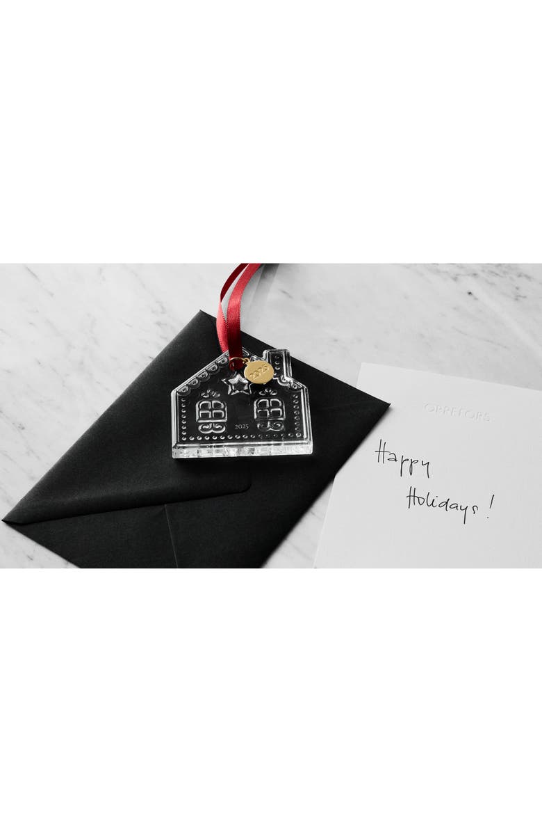 Orrefors Gingerbread House 2025 Annual Holiday Ornament, Alternate, color, Clear