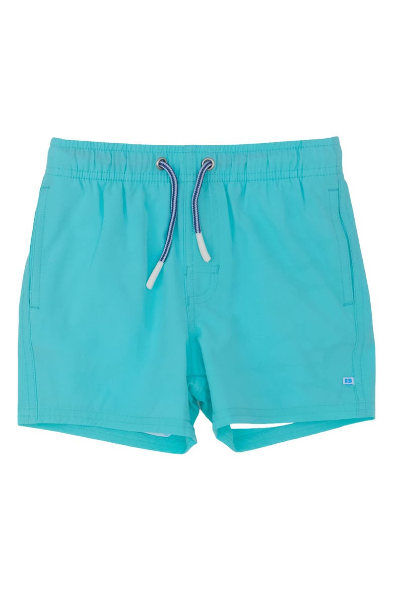 Color Changing Performance Hybrid Swim Trunks, Main, color, Bright Aqua Fish Squad