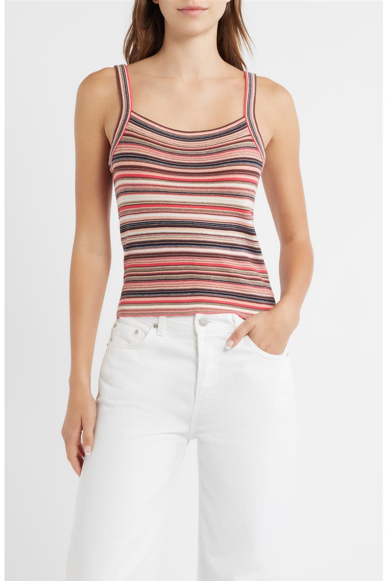 Frannie Stripe Tank, Main, color, CORAL ROSE MULTI STRIPE