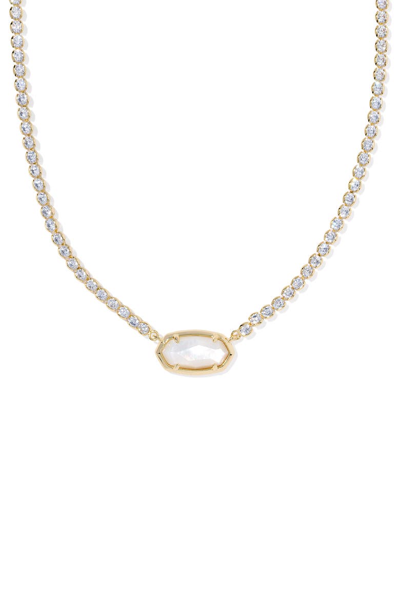 Elisa Pendant Tennis Necklace, Main, color, GOLD IVORY MOTHER OF PEARL