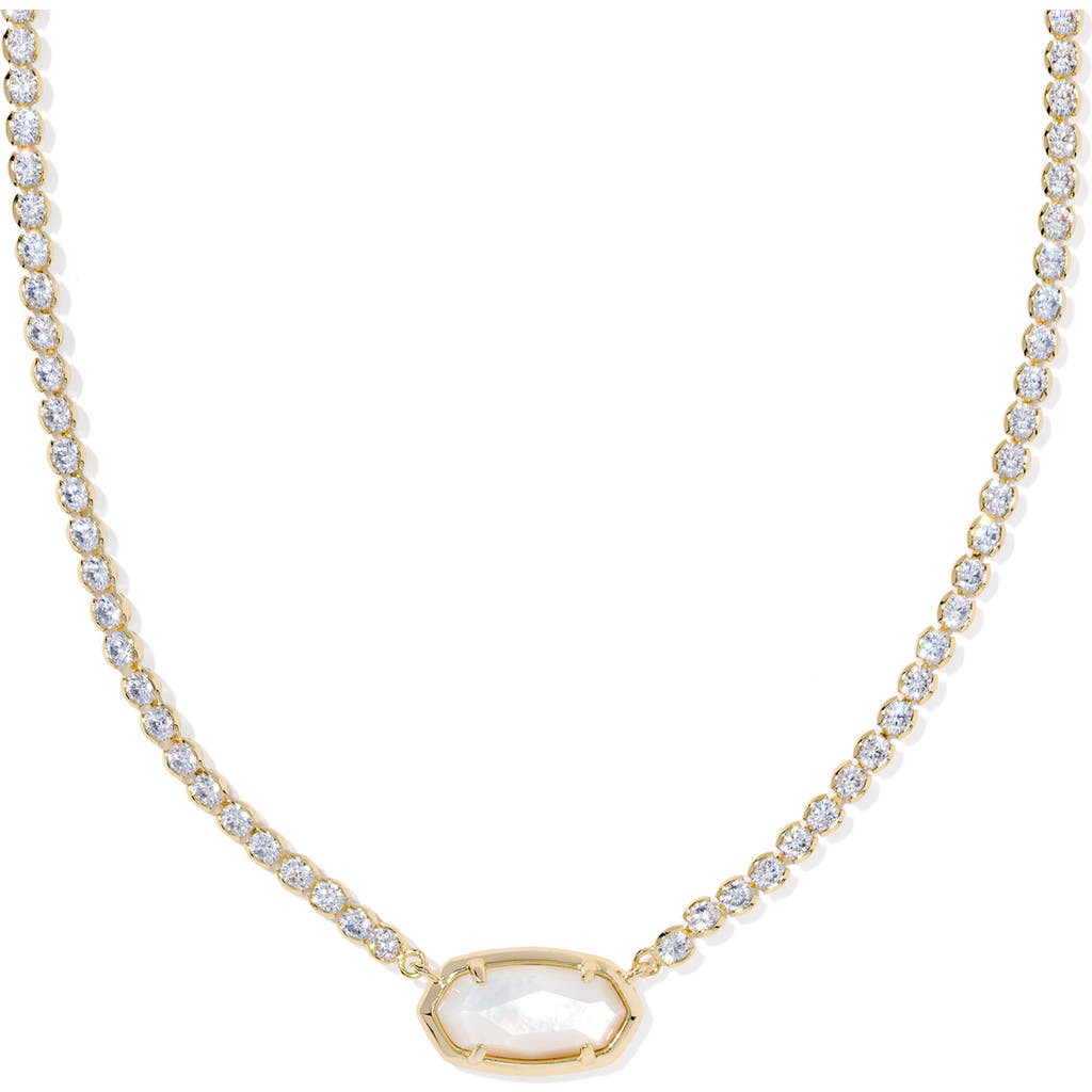 Kendra Scott Elisa Pendant Tennis Necklace In Gold