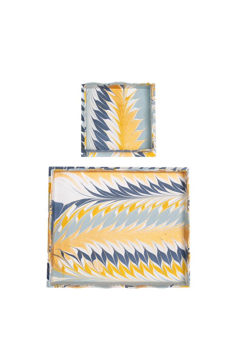 Inner Child Nesting Scalloped Hand-Marbled Tray - Set of 2, Alternate, color, 