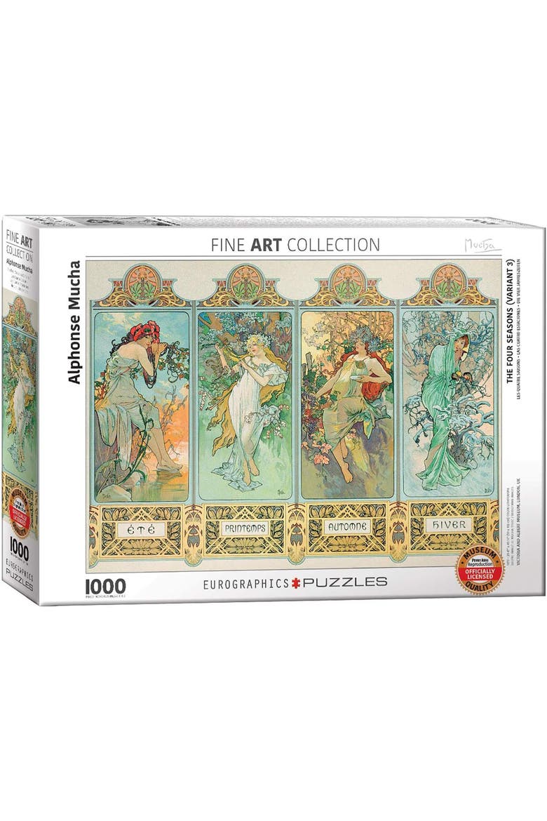 Four Seasons By Alphonse Maria Mucha 1000 Piece Puzzle, Main, color, Multicolored