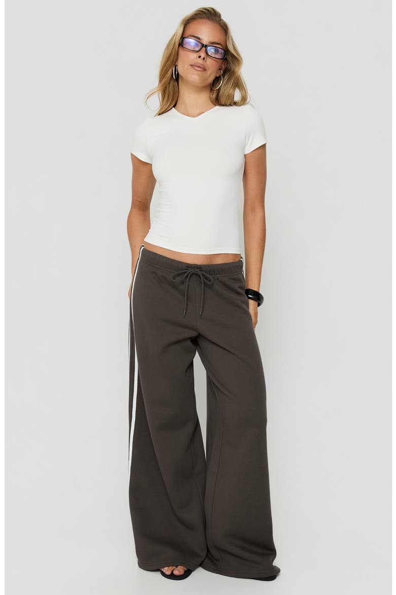 Kennah Stripe Wide Leg Sweatpants, Alternate, color, IRON GREY