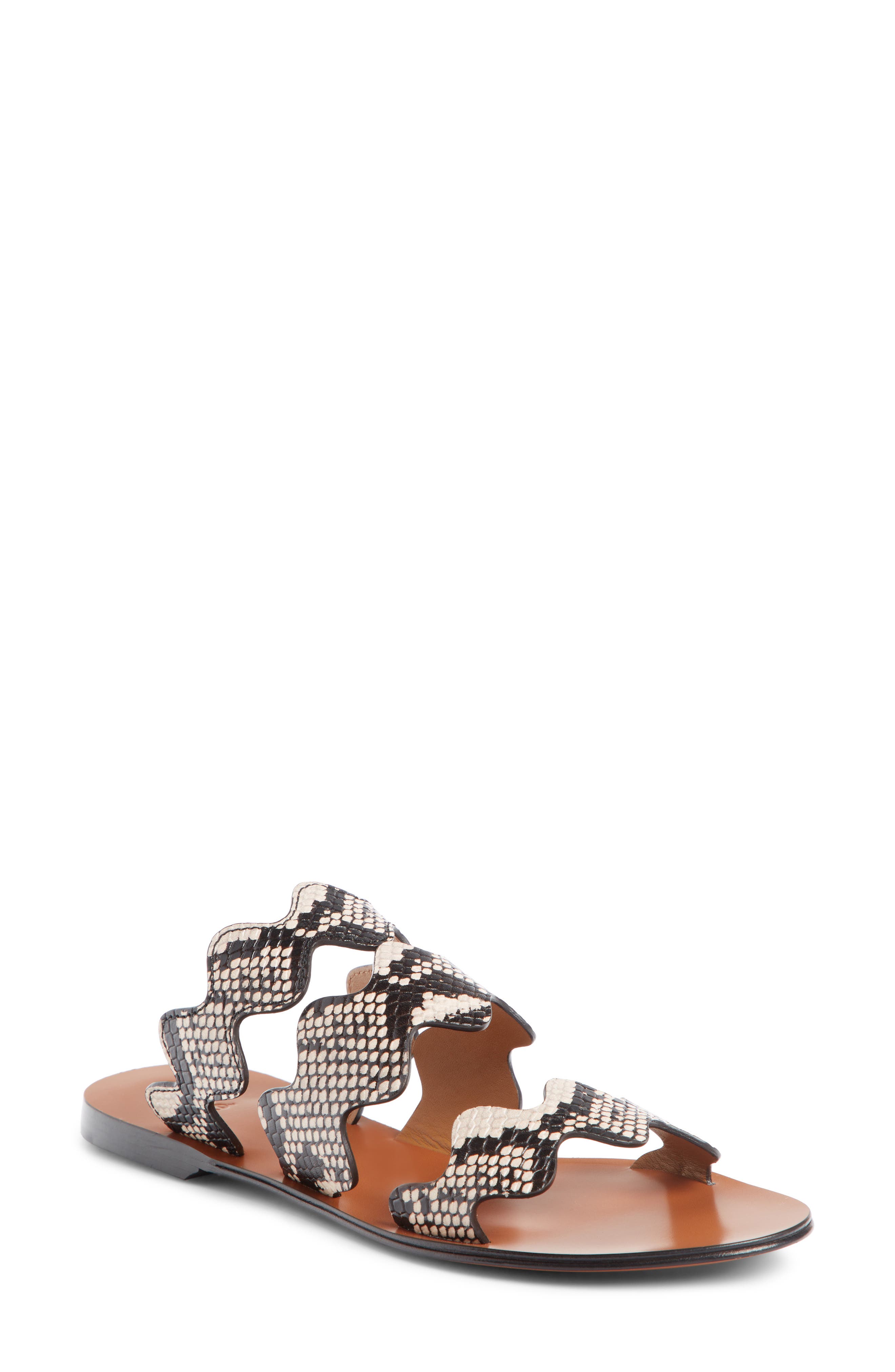 Chloé Lauren Scalloped Slide Sandal, Main, color, 