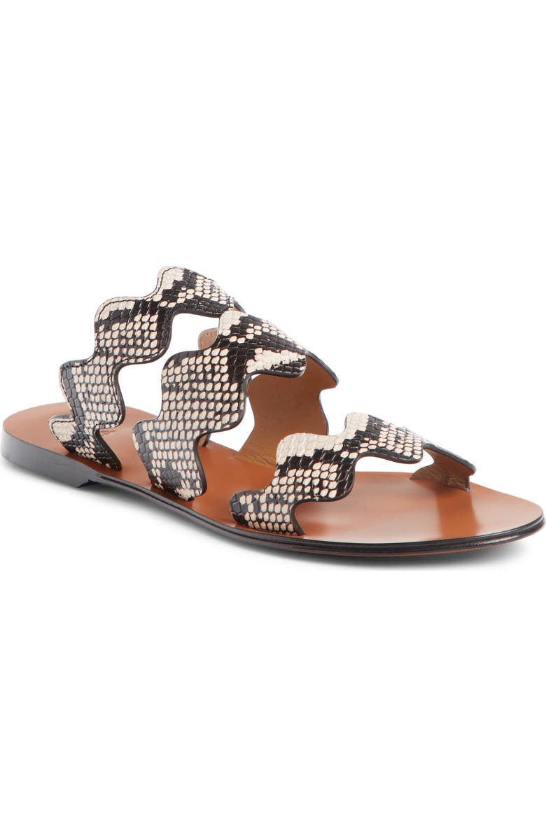 Chloé Lauren Scalloped Slide Sandal, Main, color,