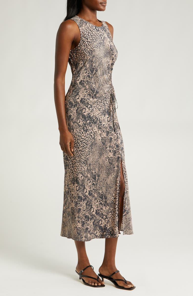 Rails Gabriella Animal Print Ruched Midi Dress, Alternate, color,