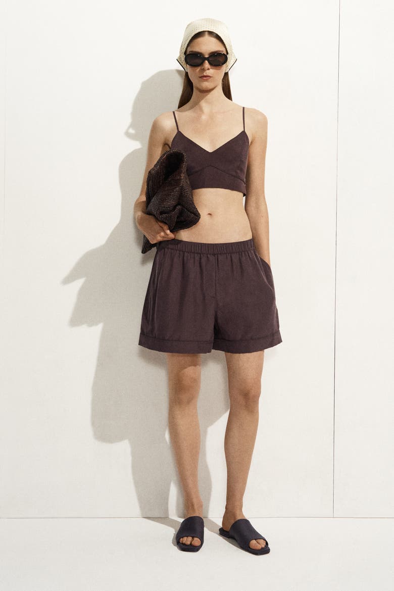 Silk Bralette, Alternate, color, BROWN