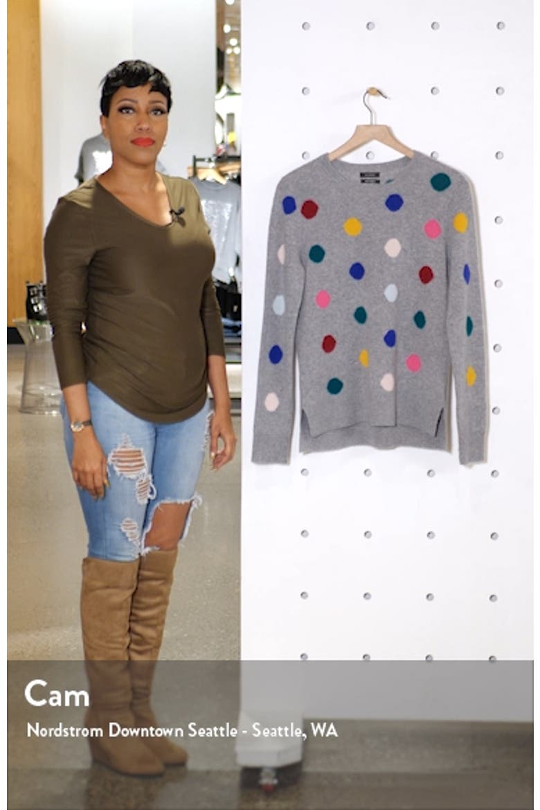 Multicolor Dot Pattern Cashmere Sweater video