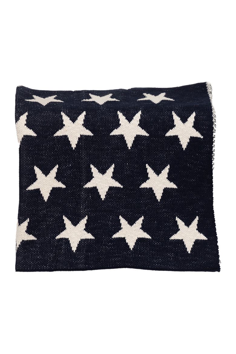 Starry Starry Night Transitional Navy Blue Knitted 32" x 40" Baby Blanket, Main, color, NAVY BLUE