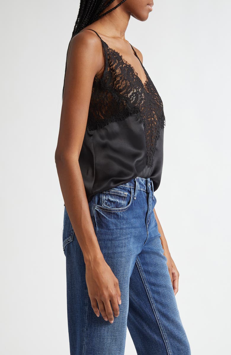 L'AGENCE Priya Lace Silk Camisole, Alternate, color,