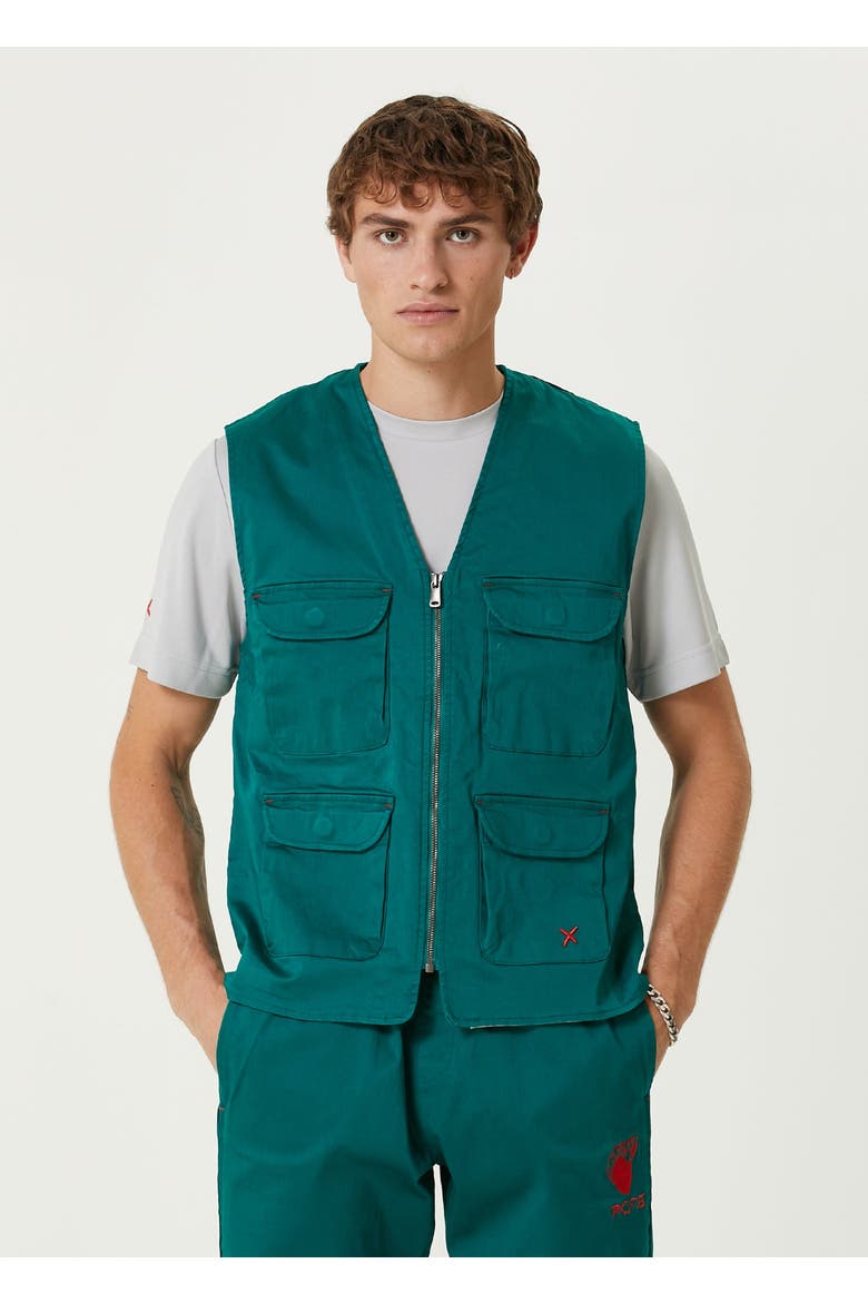 Cotton Woven Track Vest, Main, color, Leopard